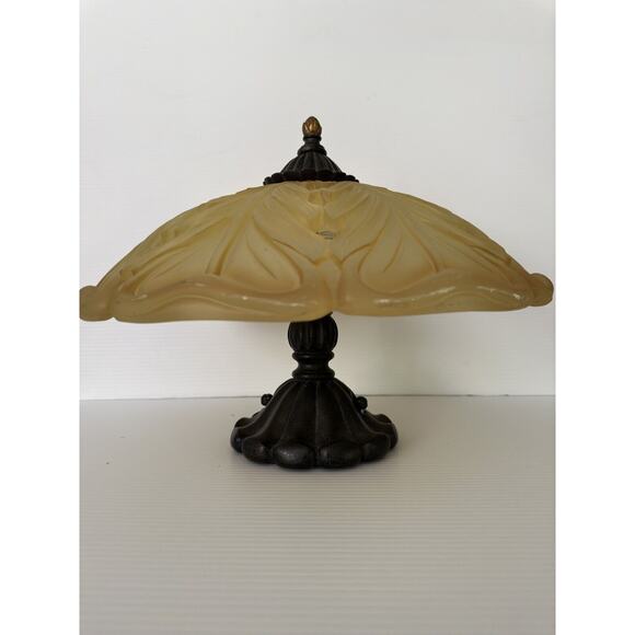 3-Light Semi Flush Mount Ceiling Fixture Amber Color Up Soft Light Glass Shade - Picture 1 of 16
